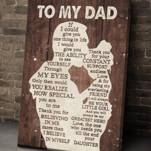 To My Dad Canvas Personalized Gift For From Daughter Print Wall Art